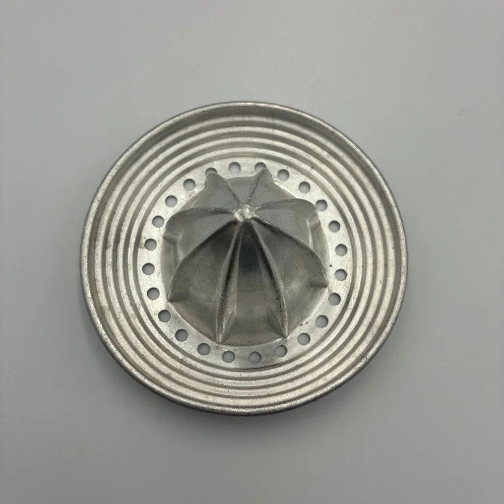 Vintage Cast Aluminum Citrus Juicer Reamer Insert Silver Metal Straining Tool
